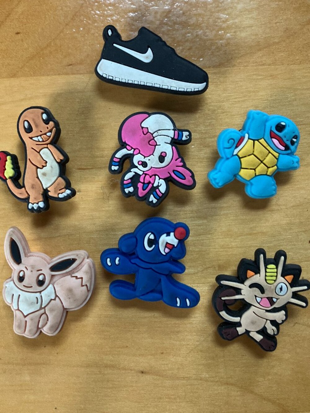 🎮 Lot of 8 Crocs Jibbitz Style Shoe Charms – Pokémon, Nike & Bunny 🐰